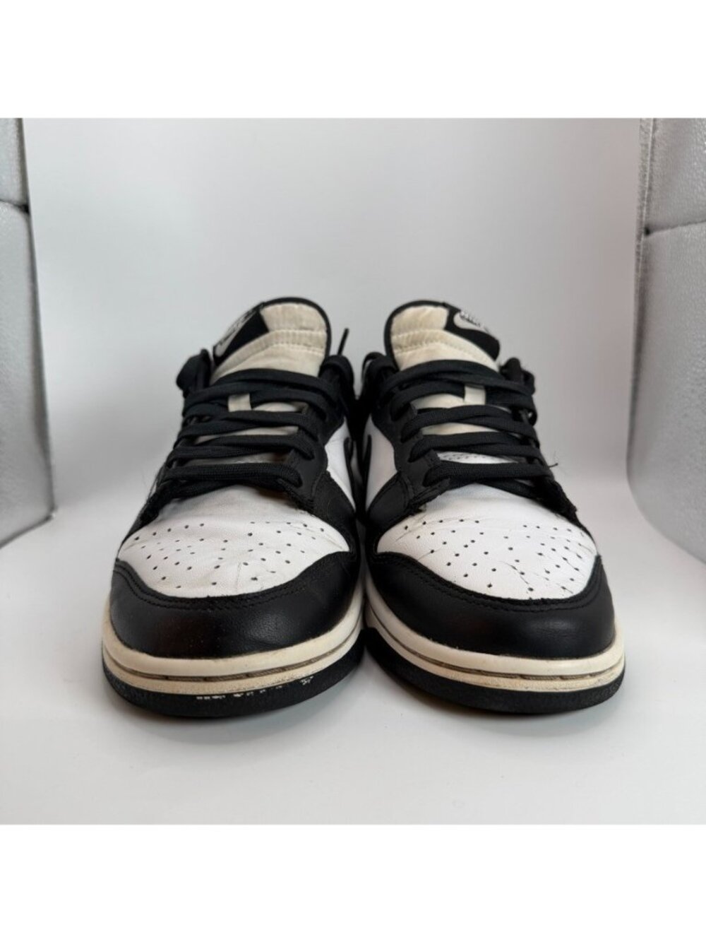 Nike Dunk Low Panda Shoes Mens Size 8 Black White Sneakers Leather DD1391-100 - Picture 2 of 11